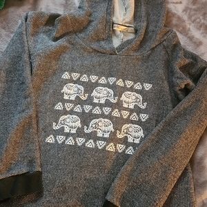 Womens large hoodie. Cute elephant print.